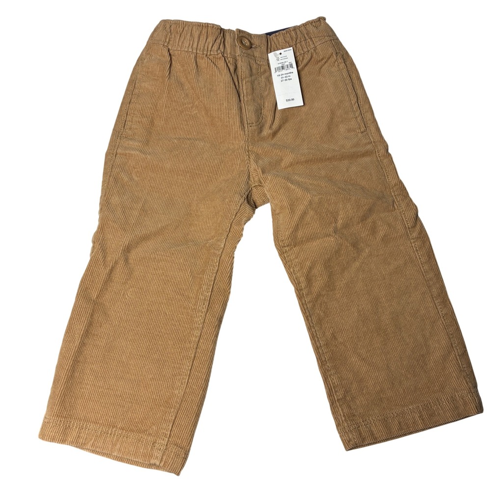 Baby Gap Cotton Corduroy Elastic Waist Pants Tan Brown 18-24 Months Classic